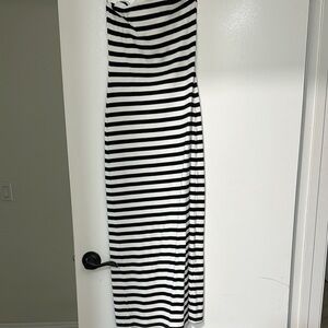 H&M Black and White Strapless Dress